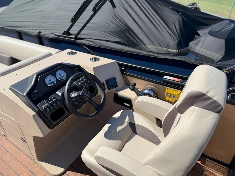 Slide: The Image of Interior of the 2026 Bentley Pontoons Legacy 240 Navigator. - 7