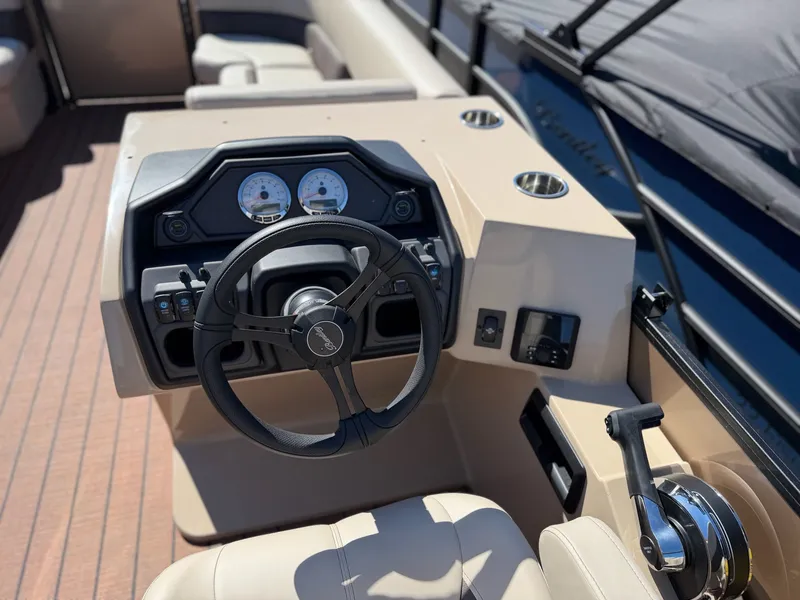 Slide: The Image of Steering console of Bentley Pontoons Legacy 240 Navigator 2026. - 8