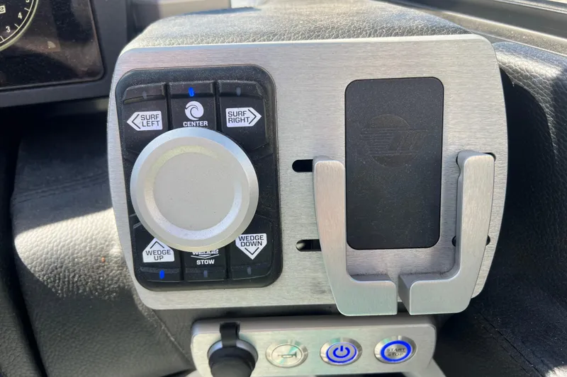 Slide: The Image of Control panel of 2020 Malibu Wakesetter 23 MXZ boat with surf and wedge settings. - 16