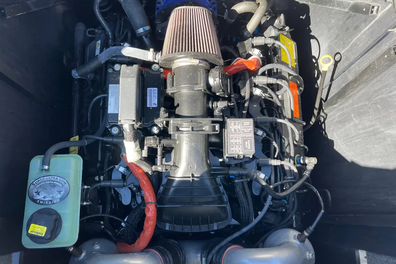Slide: The Image of Engine of 2020 Malibu Wakesetter 23 MXZ boat, showcasing components and wiring. - 34