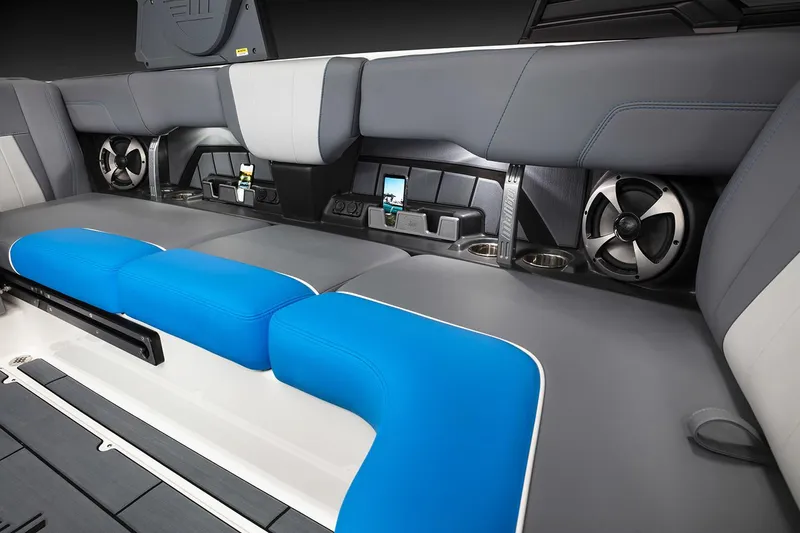 Slide: The Image of Manufacturer Provided Image: Interior seating and sound system of 2020 Malibu Wakesetter 23 MXZ boat. - 45