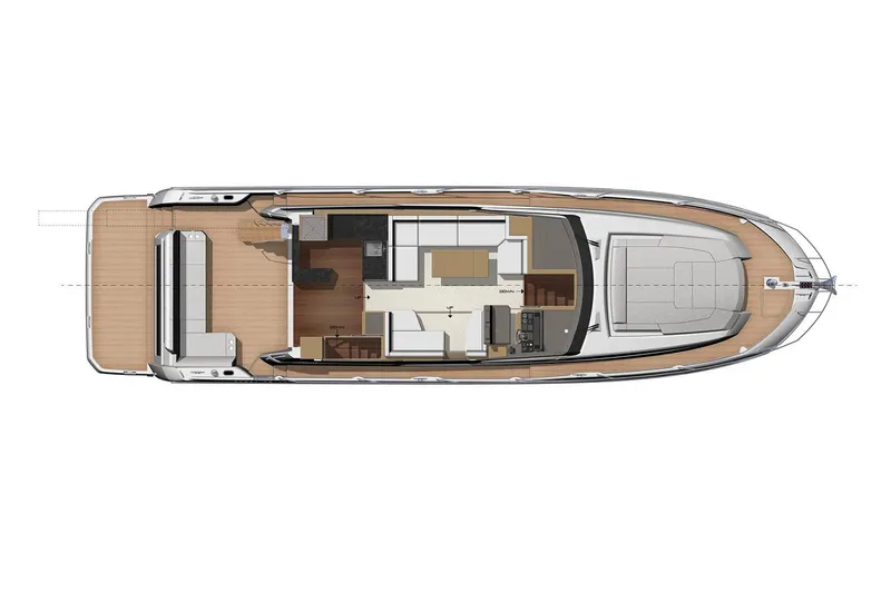 Slide: The Image of Manufacturer Provided Image: Top view of 2023 Prestige 590 yacht floor plan layout. - 86