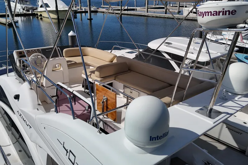 Slide: The Image of Azimut 40 FLY 2012 yacht with spacious flybridge and modern navigation equipment. - 12