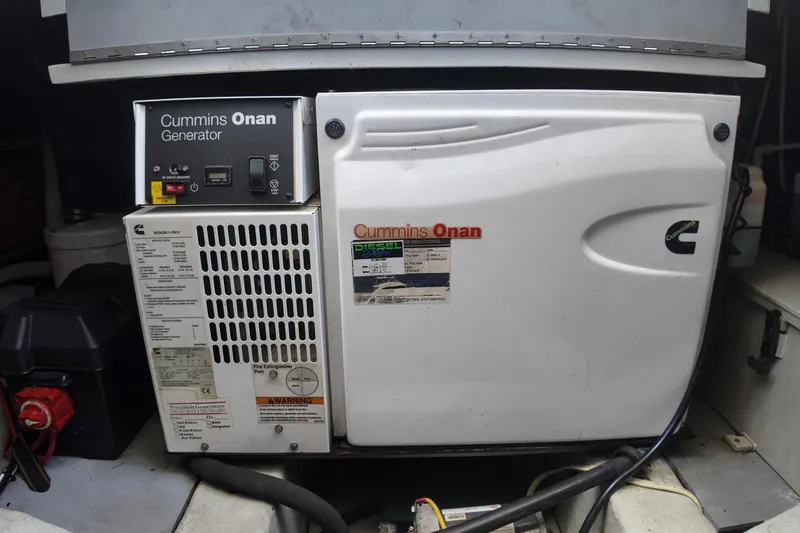 Slide: The Image of Cummins Onan generator in 2012 Azimut 40 FLY yacht engine room. - 45