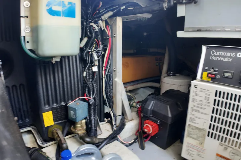 Slide: The Image of Engine room of 2012 Azimut 40 FLY yacht with Cummins generator and wiring. - 46