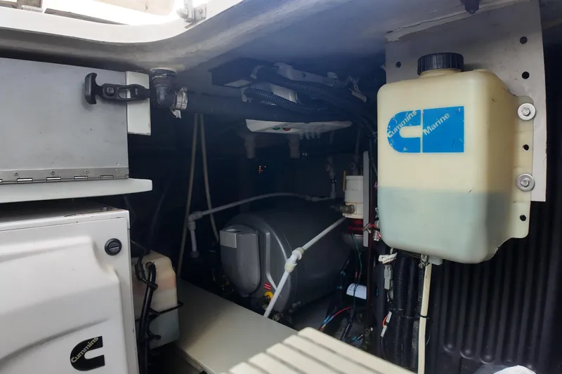 Slide: The Image of Engine compartment of 2012 Azimut 40 FLY yacht with Cummins Marine components. - 47