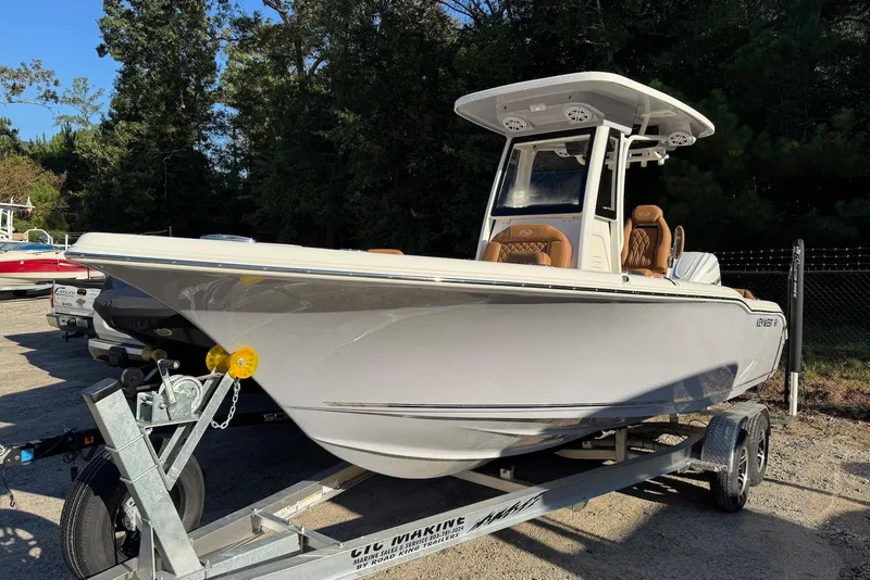 The Image of 2026 Key West 239 FSR boat on trailer outside CIC Marine building. - 0