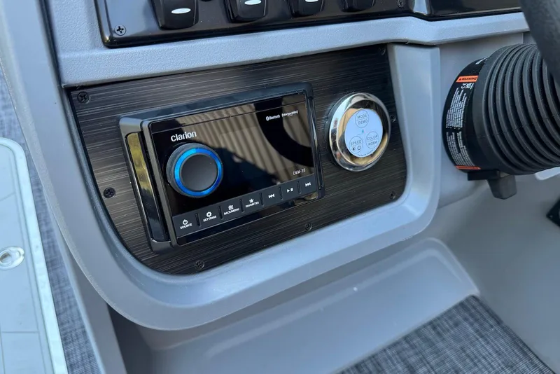 Slide: The Image of Dashboard of 2026 Godfrey SWEETWATER 2286 SFL with Clarion audio system. - 22