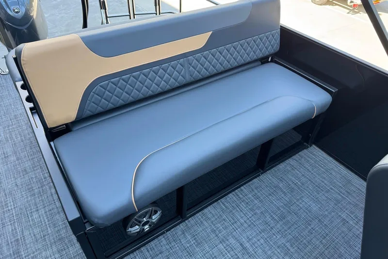 Slide: The Image of Luxury seating on 2026 Godfrey SWEETWATER 2286 SFL boat, featuring elegant upholstery design. - 27