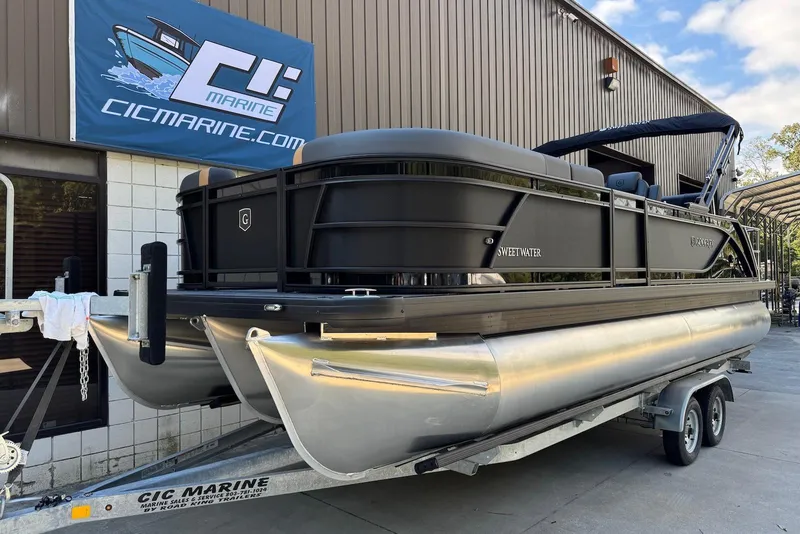 Slide: The Image of 2026 Godfrey SWEETWATER 2286 SFL pontoon boat on trailer at CIC Marine. - 7