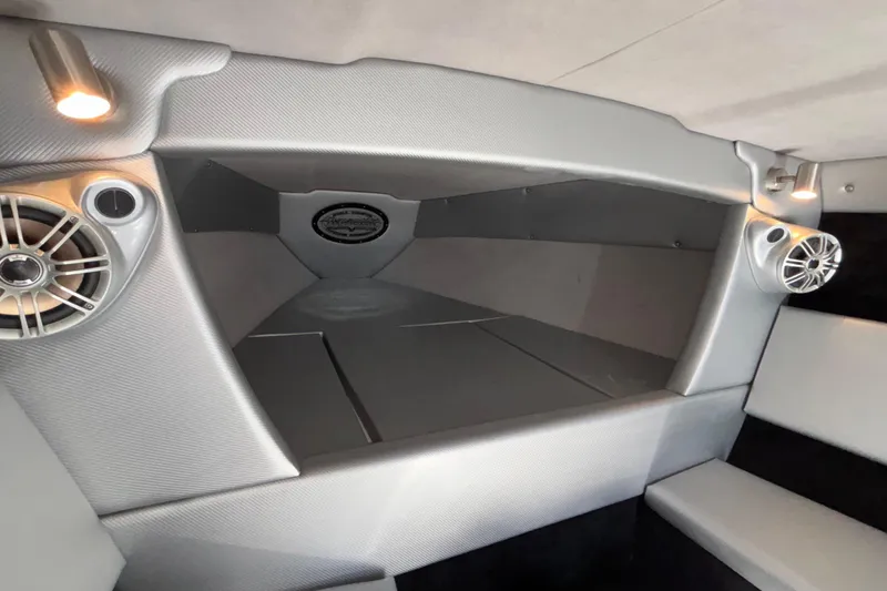 Slide: The Image of Interior cabin of 2013 Sunsation 36 XRT boat with modern speakers and lighting. - 15