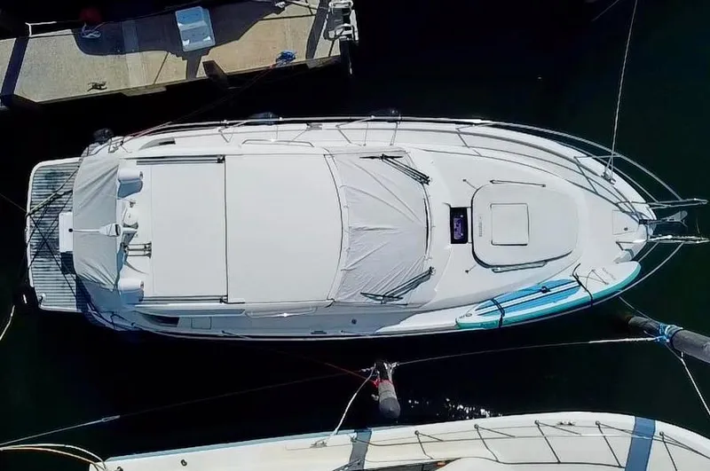 The Image of Overhead view of 2016 Bavaria Sport 360 HT yacht docked at marina. - 0