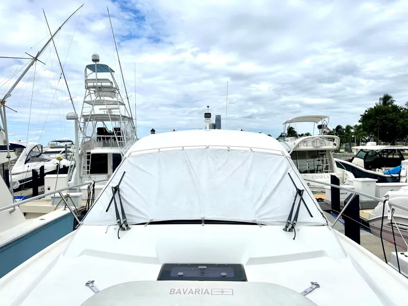 Slide: The Image of 2016 Bavaria Sport 360 HT yacht docked at marina. - 17