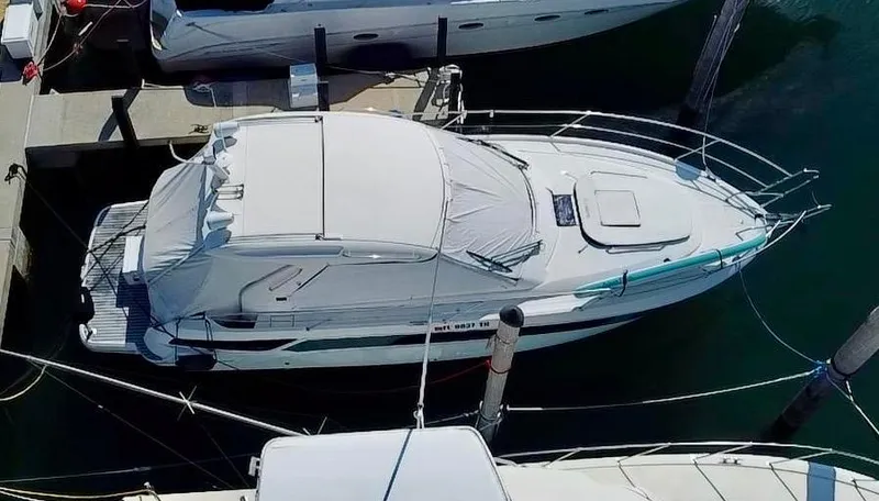 Slide: The Image of 2016 Bavaria Sport 360 HT yacht docked at marina, aerial view. - 5