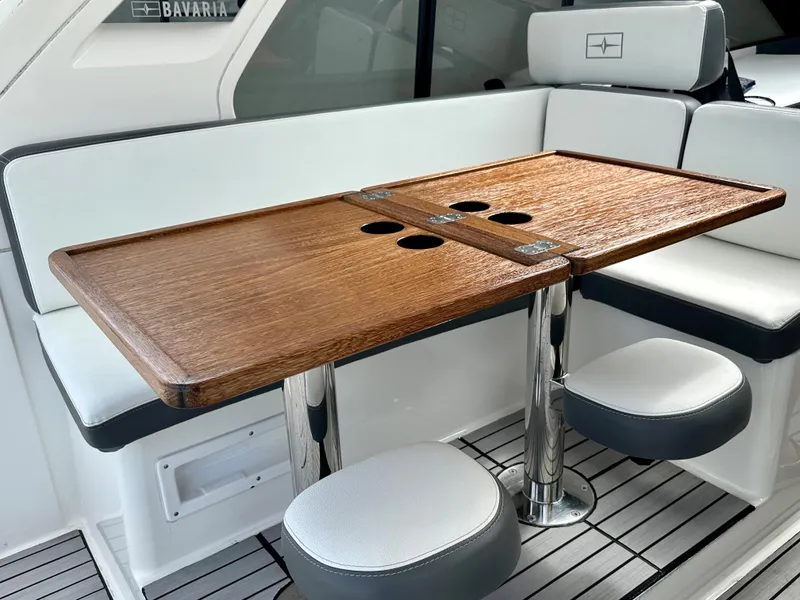 Slide: The Image of Interior seating and table of 2016 Bavaria Sport 360 HT yacht. - 50