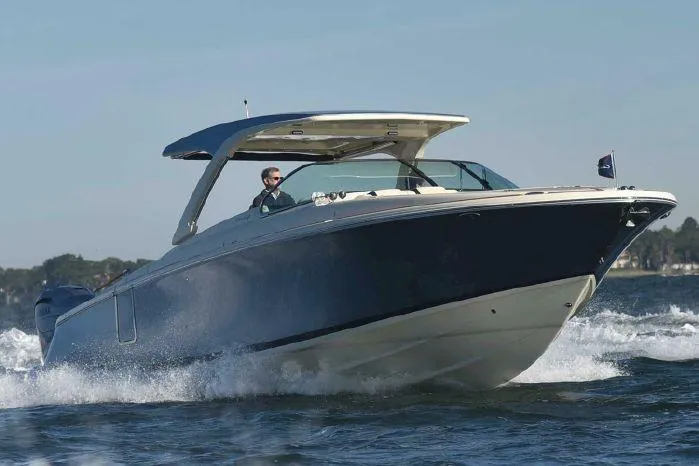 Slide: The Image of 2021 Chris-Craft Launch 35 GT boat with elegant interior and spacious deck. - 13