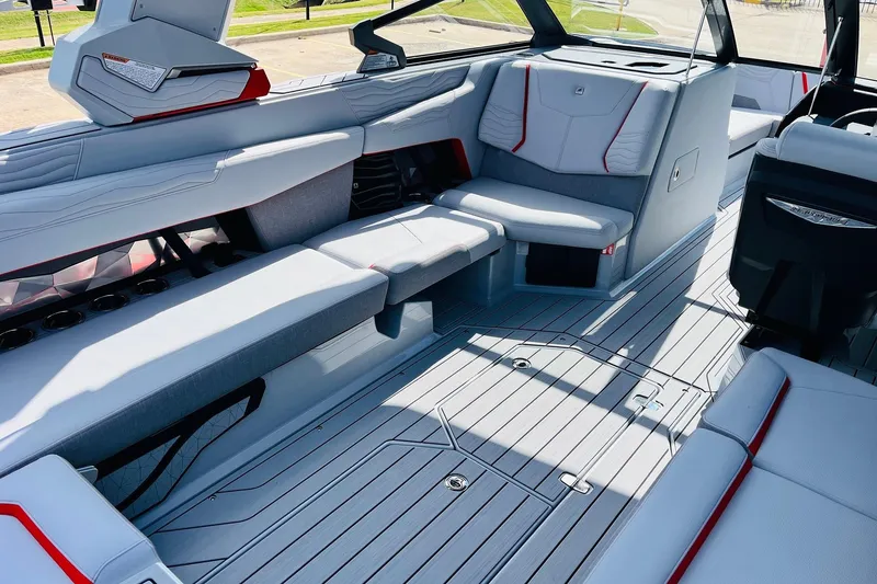Slide: The Image of 2026 Nautique Super Air Nautique G25 interior with sleek seating and modern design. - 37