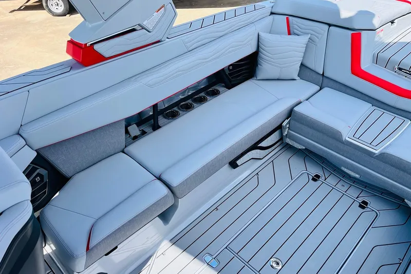 Slide: The Image of 2026 Nautique Super Air Nautique G25 interior with sleek seating and modern design. - 51