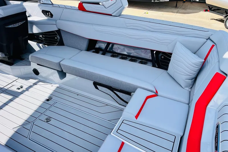 Slide: The Image of 2026 Nautique Super Air Nautique G25 interior with sleek seating and modern design. - 52