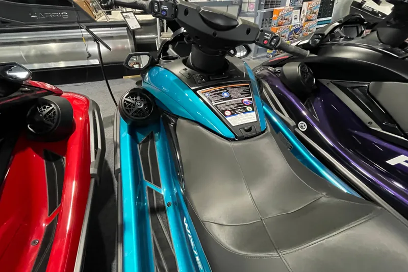 Slide: The Image of 2026 Yamaha WaveRunner FX Cruiser SVHO in showroom, featuring sleek design and advanced controls. - 6