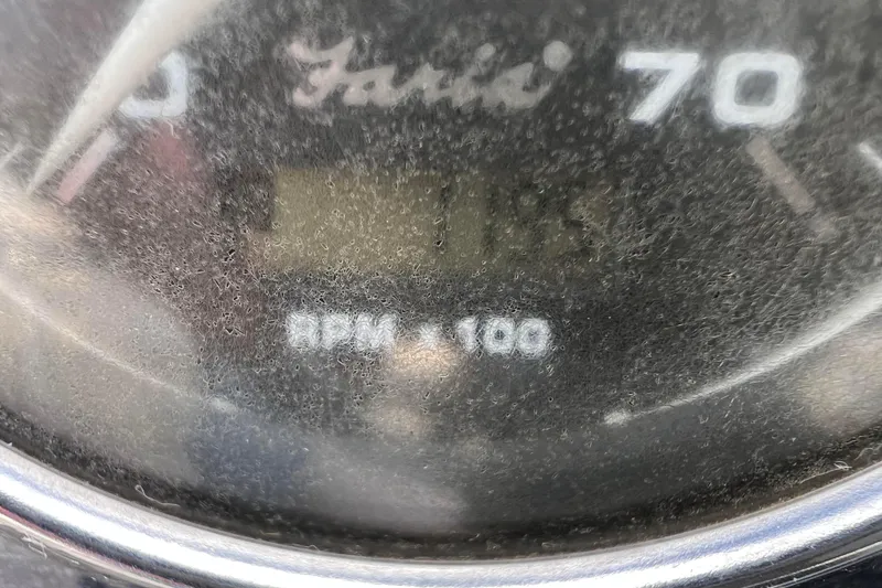 Slide: The Image of Close-up of a dusty speedometer on a 2013 Godfrey Sweetwater 2286 boat. - 30