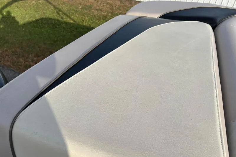 Slide: The Image of Close-up of 2013 Godfrey Sweetwater 2286 boat seat upholstery in sunlight. - 49