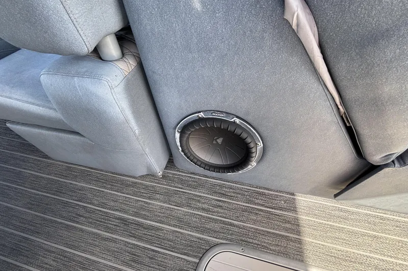 Slide: The Image of Gray interior of 2021 Premier 270 Intrigue RF with built-in speaker. - 20