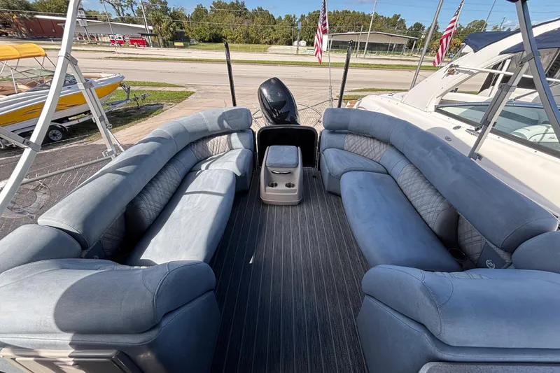 Slide: The Image of 2021 Premier 270 Intrigue RF boat interior with spacious seating and modern design. - 7