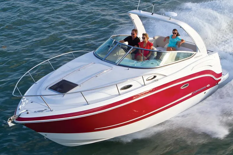 Slide: The Image of Manufacturer Provided Image: 2016 Chaparral 290 Signature boat cruising with three passengers. - 37