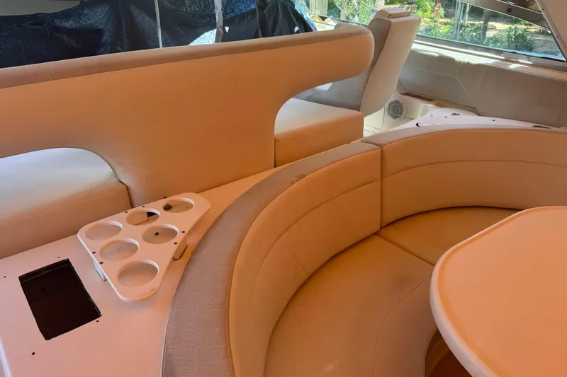 Slide: The Image of Interior seating area of a 1995 Sea Ray 500 Sundancer yacht. - 21