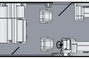 Slide: The Image of Floor plan of 2026 Harris Cruiser 210 SLDH pontoon boat layout. - 2