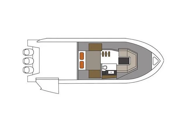 Slide: The Image of Manufacturer Provided Image: Top view layout of 2022 Cruisers Yachts 38 GLS boat interior. - 45