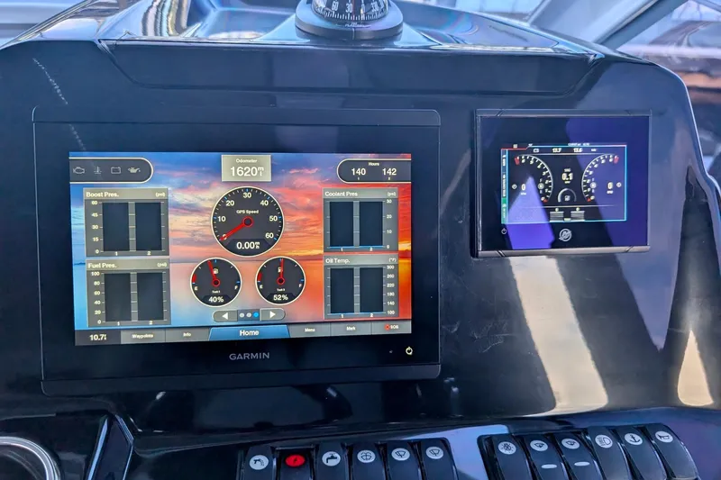 Slide: The Image of Garmin navigation display on 2021 Beneteau Antares 9 boat dashboard. - 8