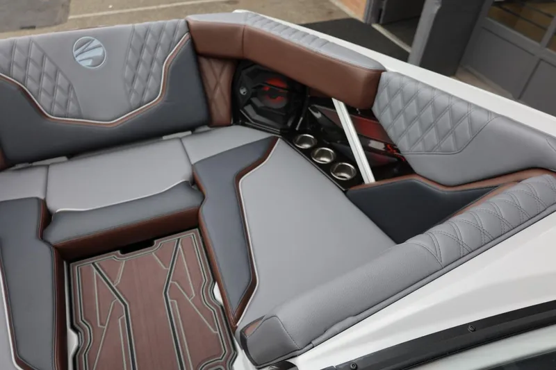 Slide: The Image of 2026 Tigé 22RZX boat interior with luxurious seating and stylish design. - 19