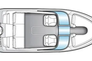 Slide: The Image of Top view diagram of a 2013 Bayliner 170 Bowrider boat layout. - 10