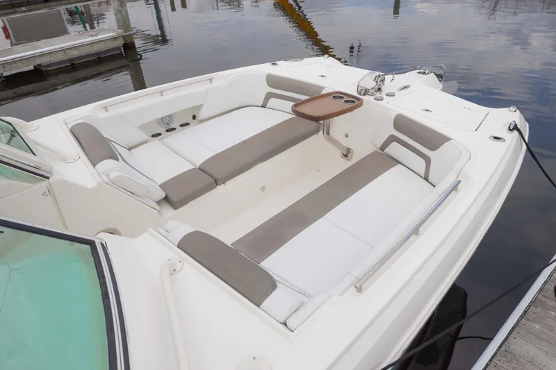 Slide: The Image of Elevated view of the bow, showing twin seats/sun beds and table - 13