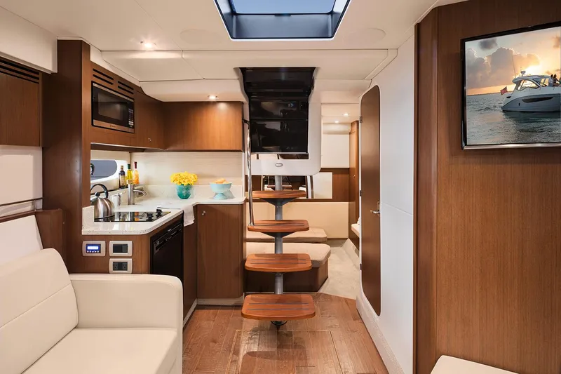 Slide: The Image of 2017 Sea Ray Sundancer 350 Coupe yacht with open cockpit, docked in Annapolis, MD. - 8