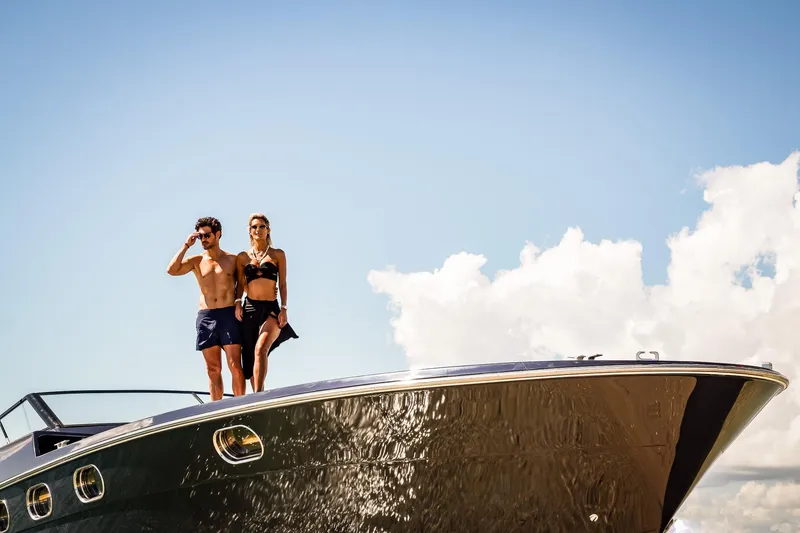 Slide: The Image of Couple enjoying sunny day on Magnum 50 Bestia yacht, 2000 model. - 43