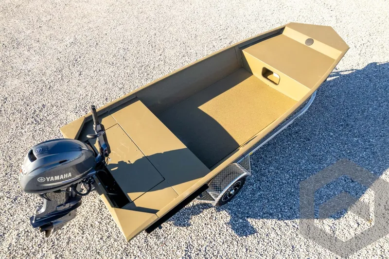 Slide: The Image of 2026 G3 1652 VBW boat with Yamaha motor on gravel surface. - 51