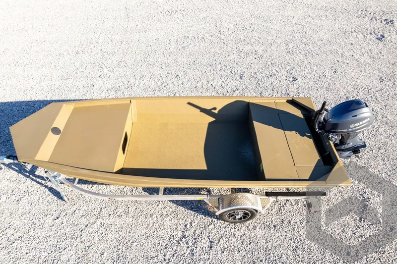 Slide: The Image of 2026 G3 1652 VBW boat with Yamaha motor on gravel surface. - 45