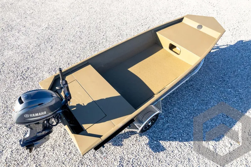 Slide: The Image of Aluminum fishing boat G3 1652 VBW 2026 with Yamaha outboard motor on gravel. - 50