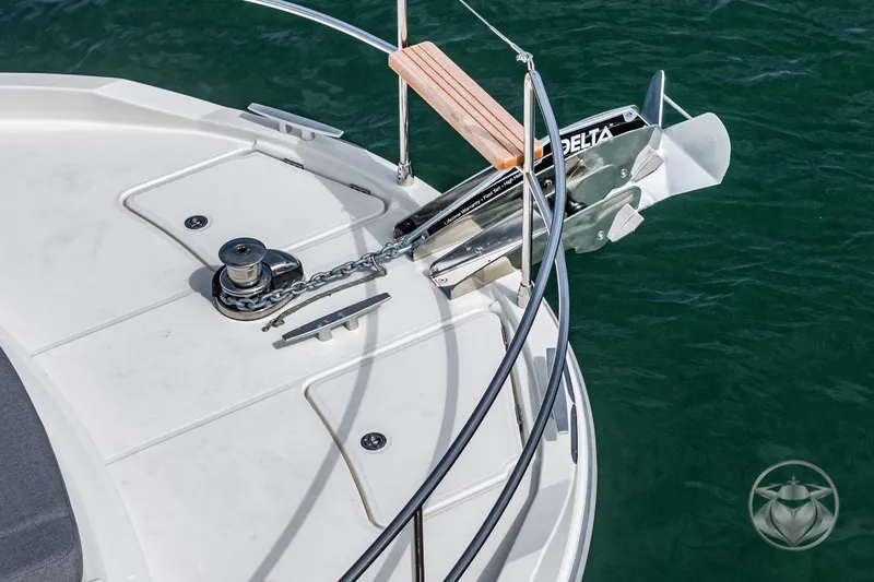 Slide: The Image of 2026 Beneteau Swift Trawler 41 Fly anchor system on deck, featuring Delta anchor. - 24