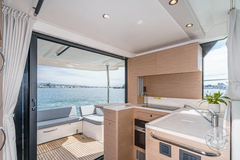 Slide: The Image of Modern kitchen interior on 2026 Beneteau Swift Trawler 41 Fly yacht. - 43