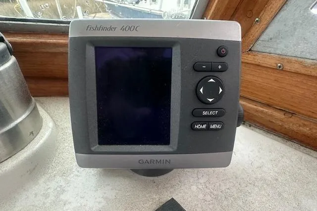 Slide: The Image of Garmin Fishfinder 400C on 1986 Cape Dory MS300 boat dashboard. - 9