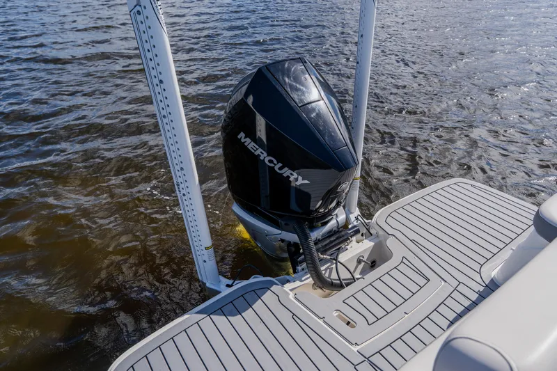 Slide: The Image of 2021 Sea Ray SDX 250 Outboard with Mercury engine on water. - 80