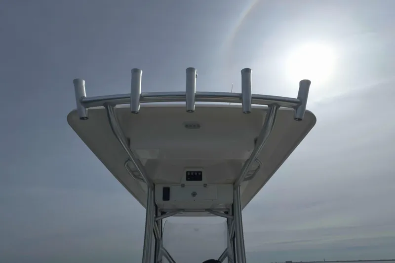 Slide: The Image of 2022 Sea Fox 248 Commander boat top under bright sun. - 25