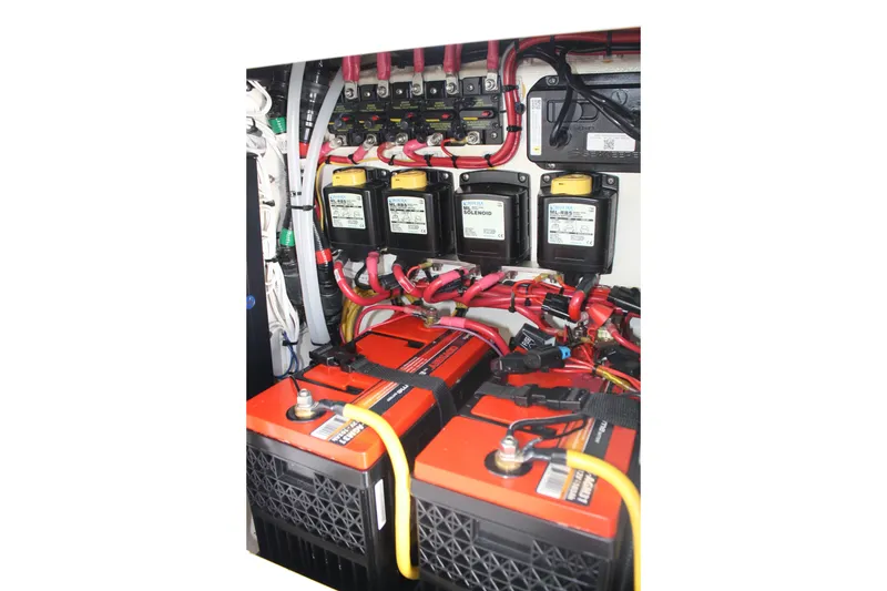 Slide: The Image of Electrical system with batteries and wiring in Limitless 270, 2026 model. - 43