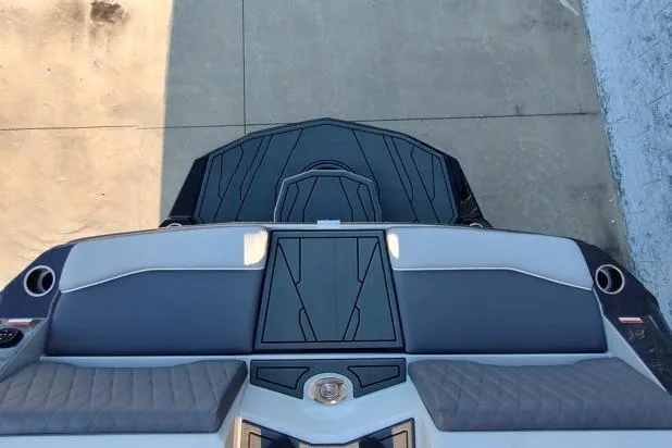 Slide: The Image of 2026 Tigé Z3 boat interior, featuring sleek seating and modern design elements. - 19