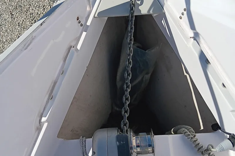 Slide: The Image of Anchor chain compartment of a 2020 Catalina 315 sailboat. - 7
