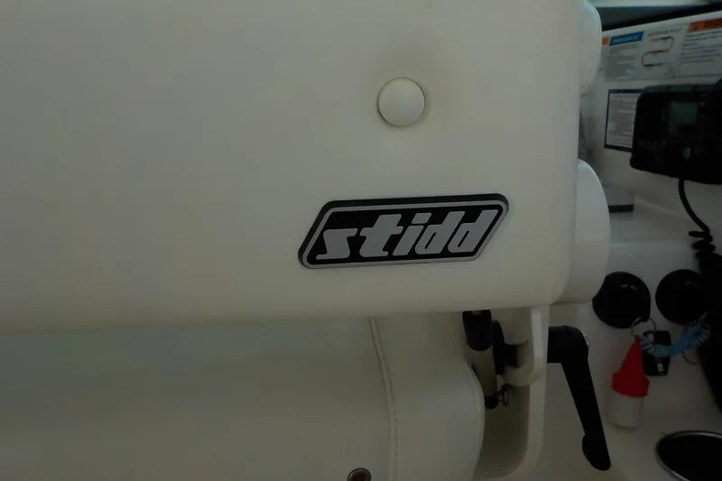 Slide: The Image of Stidd seat on 2009 Tiara Yachts 3900 Open, featuring control panel and equipment. - 15